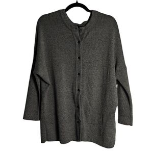 VETTA Oversized Knit Organic Cotton Cardigan 2-Way Grey Capsule Size XS